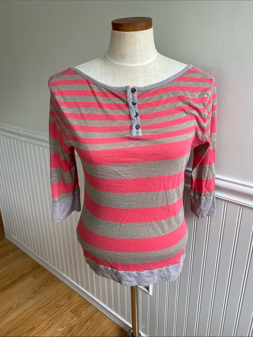 5 for $25! Old Navy Women's Striped Button Henley Top